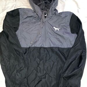 Women’s PINK Victoria's Secret Black and Gray Windbreaker
